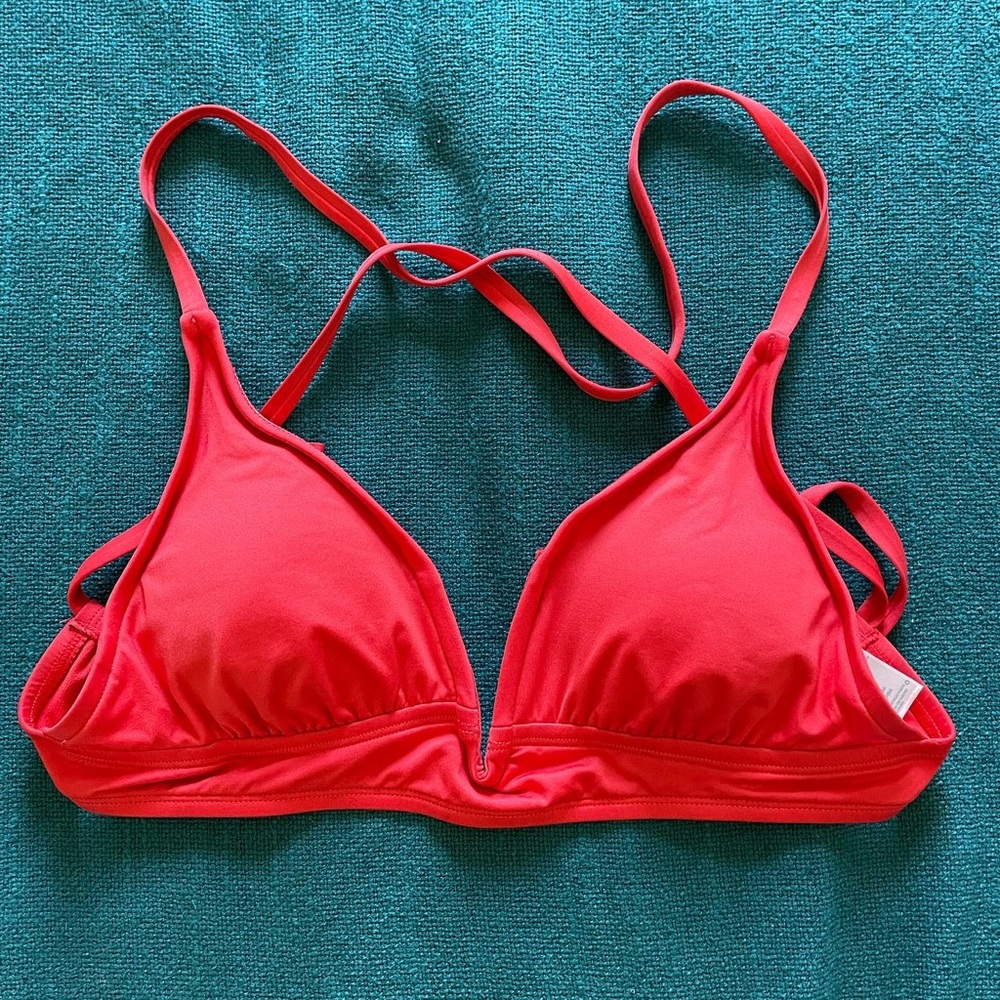 Kona Sol Red/Orange Strappy Bikini Top